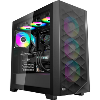  Корпус PcCooler C3D510 BK ARGB без БП, Tempered Glass Full Tower, Black, TG, 0.7 SPCC, 3x120mm E-ATX, ATX, mITX 170/390/410mm 2x2.5", 7xPCI 