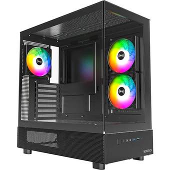  Корпус Montech XR Black (XRB) / ATX / 3x120mm ARGB fans 