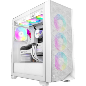  Корпус PcCooler C3D510 WH ARGB без БП, Tempered Glass Full Tower, White, TG, 0.7 SPCC, 3x120mm E-ATX, ATX, mITX 170/390/410mm 2x2.5", 7xPCI 