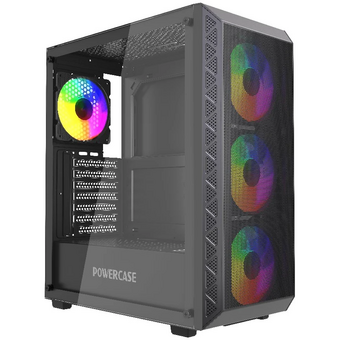  Корпус Powercase Mistral S4B (CMSB-L4), Tempered Glass, 4x 120mm FRGB Fans, чёрный, ATX 