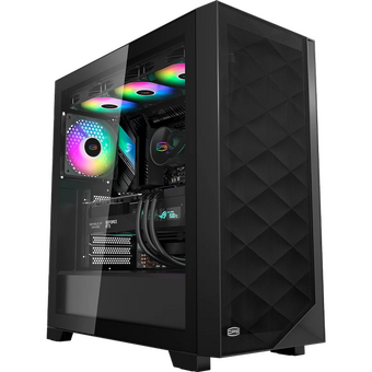  Корпус PcCooler C3D510 BK ARGB без БП, Tempered Glass Full Tower, Black, TG, 0.7 SPCC, 3x120mm E-ATX, ATX, mITX 170/390/410mm 2x2.5", 7xPCI 
