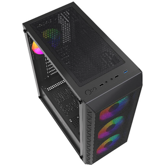  Корпус Powercase Mistral S4B (CMSB-L4), Tempered Glass, 4x 120mm FRGB Fans, чёрный, ATX 