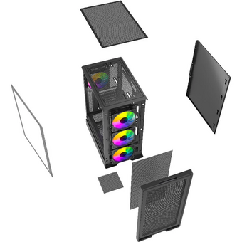  Корпус Powercase Mistral A4B (CMAB-L4), Tempered Glass, 4x 120mm FRGB Fans, чёрный, ATX 