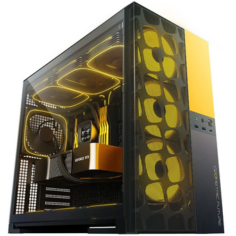  Корпус Geometric Future Model 5 Vent Black Yellow with fans (1AM5VTBY01100) / mid tower, E-ATX / 5x140mm ARGB fans 