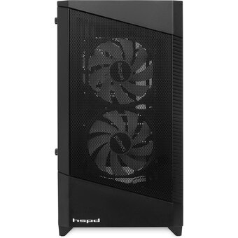  Корпус HSPD M330 (M330-TGBK-ARGB), без БП, Mesh Mini-tower, Black, TG, 0.6 SPCC, 3x120mm ARGB mATX, mITX 175/330/160mm 2x2.5", 4xPCI 1xUSB-A 3 
