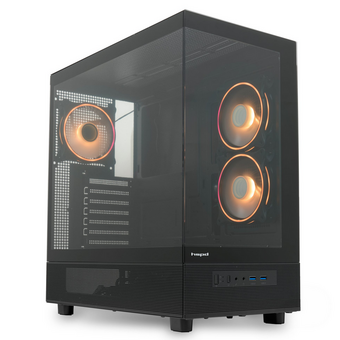  Корпус HSPD F710 (F710-TGBK-ARGB), без БП, Panoramic Mid Tower, Black, TG, 0.5 SPCC, 3x120mm ARGB E-ATX, ATX, mITX 185/395/270mm 2x2.5", 1x3.5 