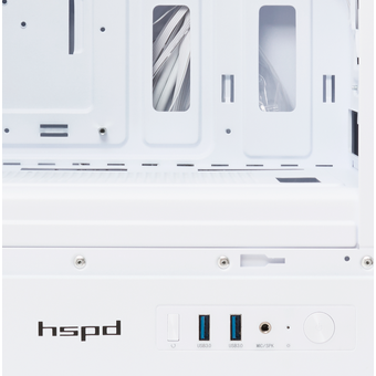  Корпус HSPD M510 (M510-TGWH-ARGB), без БП, Mesh Mid Tower, White, TG, 0.5 SPCC, 4x120mm ARGB ATX, mITX 180/280/160mm 1x2.5", 7xPCI 2xUSB-A 3.0 