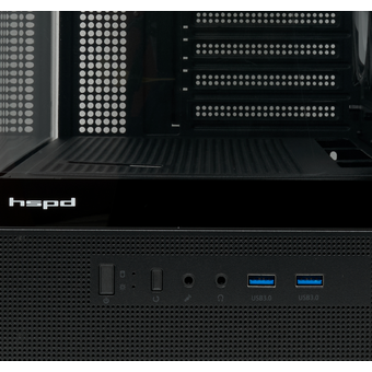  Корпус HSPD F710 (F710-TGBK-ARGB), без БП, Panoramic Mid Tower, Black, TG, 0.5 SPCC, 3x120mm ARGB E-ATX, ATX, mITX 185/395/270mm 2x2.5", 1x3.5 