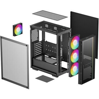  Корпус DeepCool MATREXX 55 V4 Black (R-MATREXX55-BKADA4-G-4) (ATX, без БП, 2хUSB3.0, с окном) 