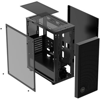  Корпус Ocypus Gamma C70 BK ARGB (Gamma-C70-BKG400XX-GL) (ATX, без БП, 1хUSB2.0, 1хUSB3.0, с окном) 