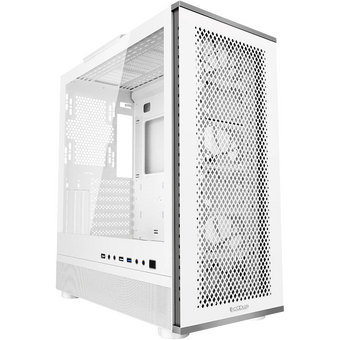  Корпус PcCooler ME200 Mesh WH, без БП, Full Tower, White, TG, SPCC, 3x120mm ARGB E-ATX, ATX, mITX 180/380/220mm 4x2.5", 2x3.5", 7+3xPCI 1 