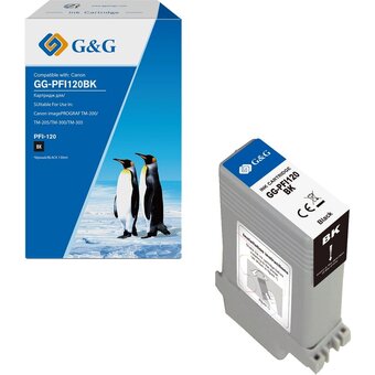  Картридж струйный G&G GG-PFI120BK черный (130мл) для Canon imagePROGRAF TM-200/205/300/305/250 