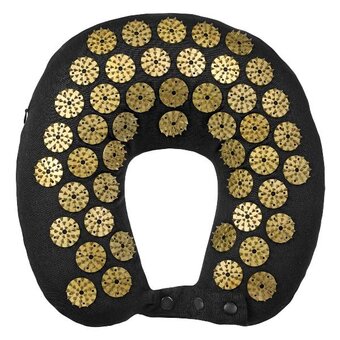  Подушка дорожная акупунктурная Bradex KZ 0740 Нирвана чёрная золотые шипы 
