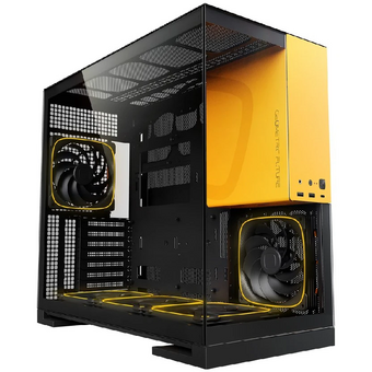  Корпус Geometric Future Model 5 Black Yellow with fans (1AM5WKBY01100) / mid tower, E-ATX / 5x140mm ARGB fans 