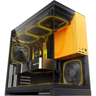  Корпус Geometric Future Model 5 Black Yellow with fans (1AM5WKBY01100) / mid tower, E-ATX / 5x140mm ARGB fans 