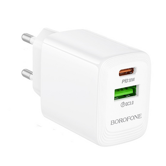  СЗУ BOROFONE BN29 Fuente PD30W+QC3.0 charger white 