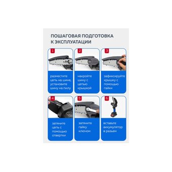  Пила цепная Forsage F-WT03156 (56460) аккумуляторная 1 аккумулятор 