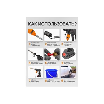  Мойка высокого давления Forcekraft FK-PG001 (56936) аккумуляторная с АКБ и ЗУ 