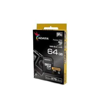  Карта памяти A-DATA ASDX64GUII3CL10-C 64GB microSDXC Class 10 UHS-II U3 V30 A2 290/260 MB/s 