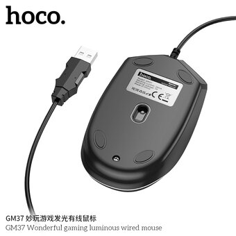  Мышь HOCO GM37 Wonderful игровая с подсветкой черный 