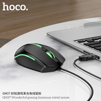  Мышь HOCO GM37 Wonderful игровая с подсветкой черный 