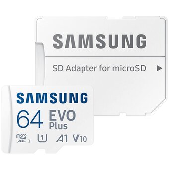  Карта памяти Samsung Evo Plus (MB-MC64SA/APC) microSDXC 64GB Class 10, UHS-I, W 90 МБ/с, R 160 МБ/с 