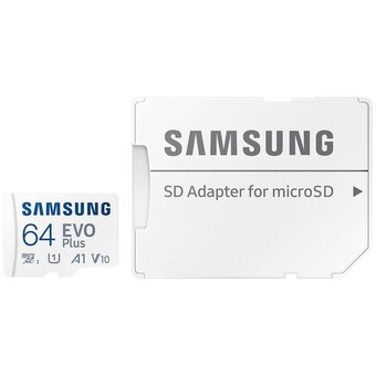 Карта памяти Samsung Evo Plus (MB-MC64SA/APC) microSDXC 64GB Class 10, UHS-I, W 90 МБ/с, R 160 МБ/с 