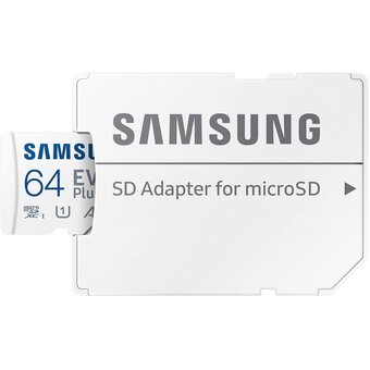  Карта памяти Samsung Evo Plus (MB-MC64SA/APC) microSDXC 64GB Class 10, UHS-I, W 90 МБ/с, R 160 МБ/с 