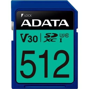  Карта памяти A-DATA ASDX512GUI3V30S-R 512GB SDXC Class 10 UHS-I U3 V30S 100/85 MB/s 