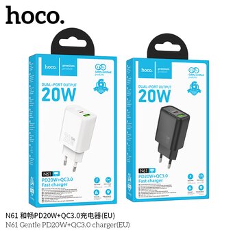  СЗУ HOCO N61 Gentle PD20W+QC3.0 белый 