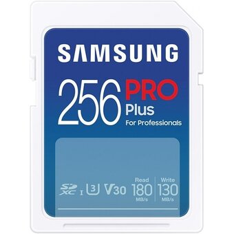 Карта памяти Samsung Pro Plus (MB-SD256S/EU) SDXC 256GB Class 10, A2, V30, UHS-I (U3), W 130 МБ/с, R 180 МБ/с 