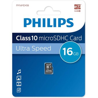  Карта памяти PHILIPS FM16MD45B/97 16GB microSDHC Class 10 