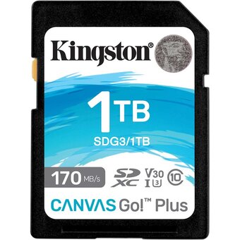  Карта памяти Kingston SDG3/1TB SDXC 1Tb, UHS-I Class U3 V30, чтение 170Мб/с, запись 90Мб/с 