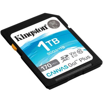  Карта памяти Kingston SDG3/1TB SDXC 1Tb, UHS-I Class U3 V30, чтение 170Мб/с, запись 90Мб/с 