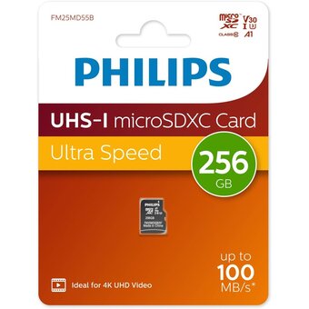  Карта памяти PHILIPS FM25MD55B/97 256GB High Speed microSDHC Class UHS-I U3, V30, A1, 100MB/s 