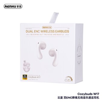  Наушники bluetooth REMAX W17 Yunhia Series Dual ENC Wireless Earbuds for Music & Call CozyBuds белый 