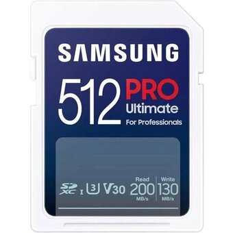  Карта памяти Samsung Pro Ultimate (MB-SY512S/WW) SDXC 512GB , W130МБ/с R200МБ/с 