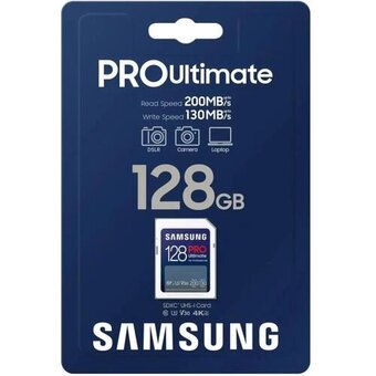  Карта памяти Samsung Pro Ultimate (MB-SY128S/WW) SDXC 128GB, W130МБ/с R200МБ/с 