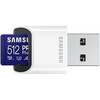  Карта памяти Samsung Pro Plus (MB-SD512SB/WW) SDXC 512GB с адаптером USB, W130МБ/с, R180МБ/с 