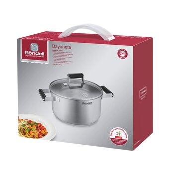  Кастрюля Rondell Bayoneta RDS-1808 5.1л с крышкой стальной 
