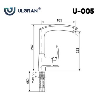  Смеситель для кухни Ulgran U-005-331 белый 