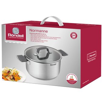  Кастрюля Rondell Normanne RDS-1813 3.1л с крышкой стальной 
