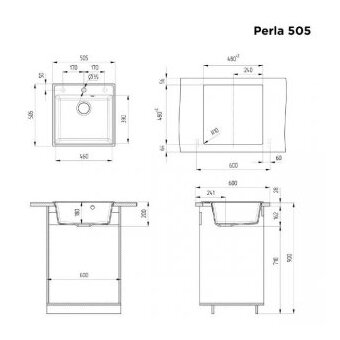  Кухонная мойка MAUNFELD Perla 505 MFQS-505BG бежевый 
