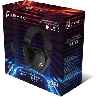  Наушники с микрофоном OKLICK HS-L750G черный 