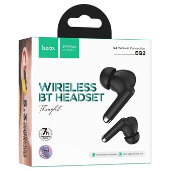  Наушники bluetooth HOCO EQ2 Plus Thought true wireless BT headset черный 
