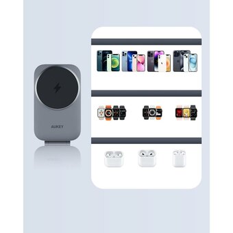  Беспроводное зарядное устройство Aukey LC-MC312 3in1 Travel Qi2 