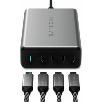  Зарядное устройство Satechi ST-UC165GM-EU 165W USB-C 4-Port PD GaN Charger Space Gray 