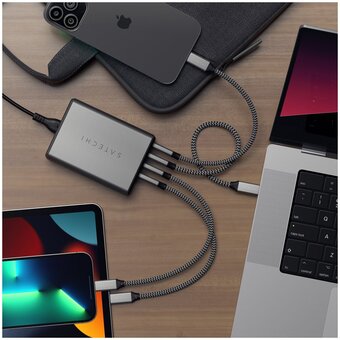  Зарядное устройство Satechi ST-UC165GM-EU 165W USB-C 4-Port PD GaN Charger Space Gray 