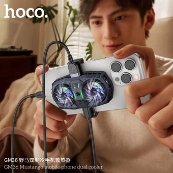  Кулер игровой HOCO GM36 Mustango mobile phone dual cooler черный 