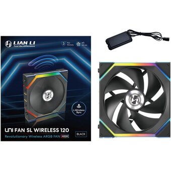  Вентилятор Lian Li UNI Fan SL Wireless 120 (G99.12SL1W1B.R0) / 12SL1W1B Black / 120x124,5x28мм (PWM, ARGB, 2000 об/мин (Max.), 28.5dBa) 